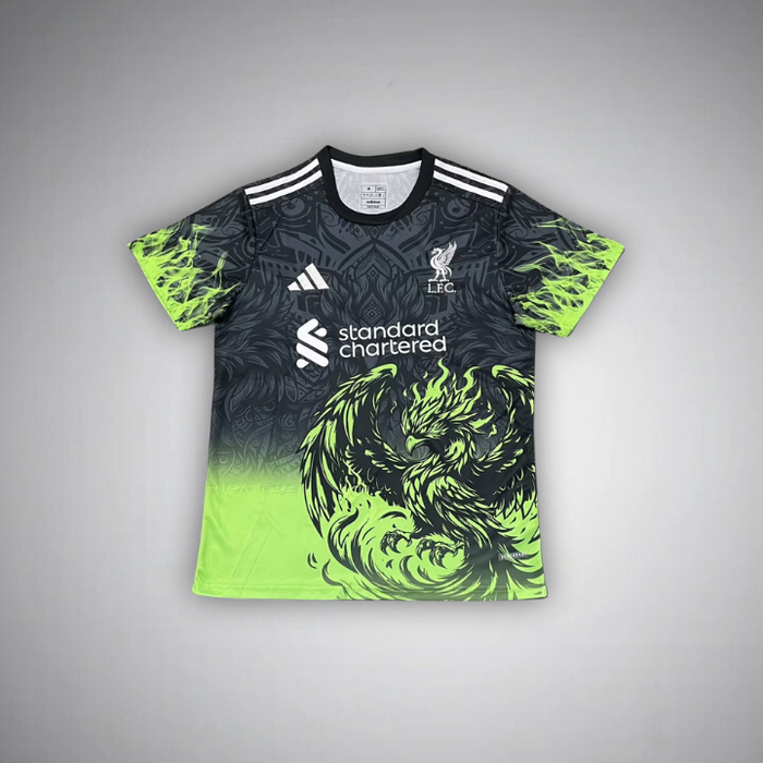 Liverpool 25/26 Black And green T-shirts  (Fans jersey)