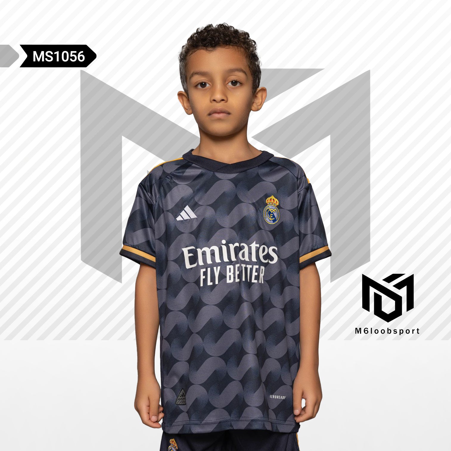 Real Madrid 23/24 Kids Black VINI JR. Set (T-shirt + shorts)