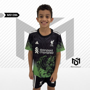 Liverpool 25/26 Kids green & Black Dragon Set (T-shirt+shorts)