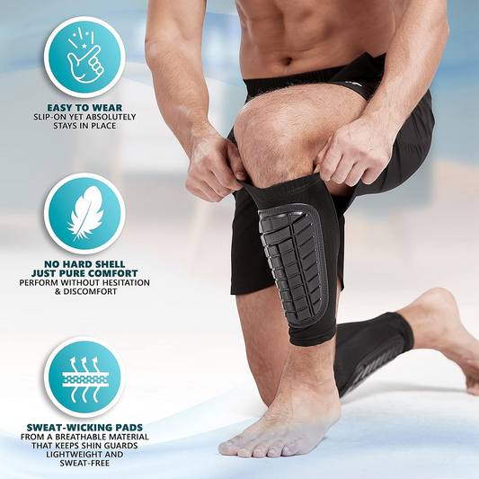 Soccer Shin Guards Sleeves for Men, Women and Youth